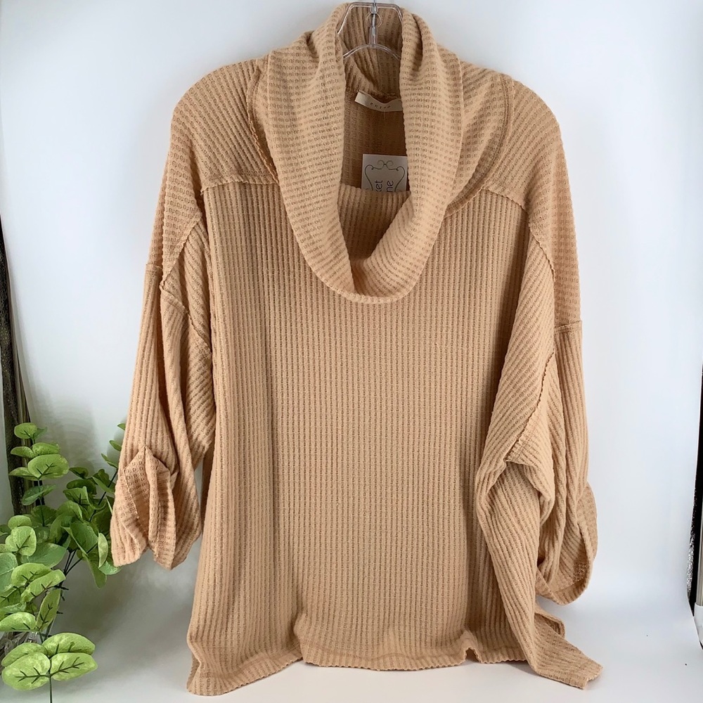 New Boutique Buttery Yellow Waffle Knit Top